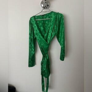 ZARA GREEN WRAP AROUND DRESS